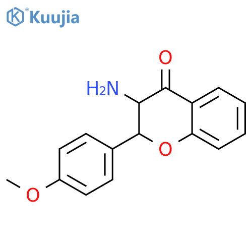 3-amino-2-(4-methoxyphenyl)-2,3-dihydrochromen-4-one structure
