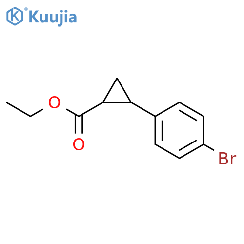 Cyclopropanecarboxylic acid, 2-(4-bromophenyl)-, ethyl ester, cis- structure