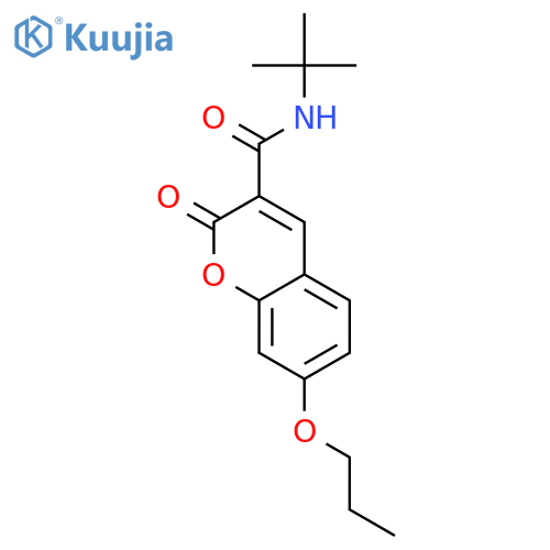 N-tert-butyl-2-oxo-7-propoxy-2H-chromene-3-carboxamide structure