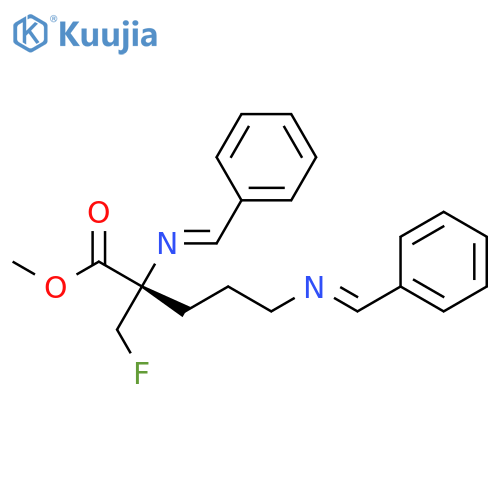 Ornithine, 2-(fluoromethyl)-N2,N5-bis(phenylmethylene)-, methyl ester structure