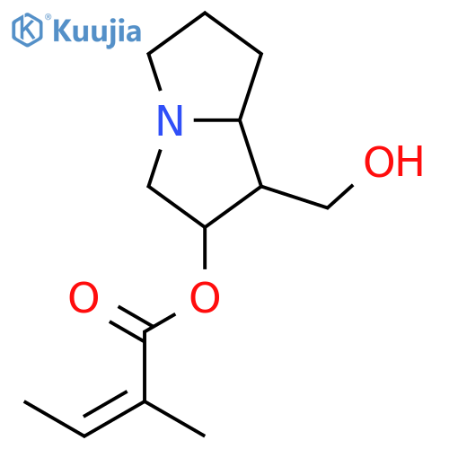 (1S,2R,7aS)-1-(hydroxymethyl)hexahydro-1H-pyrrolizin-2-yl (2Z)-2-methylbut-2-enoate structure