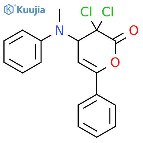 2H-Pyran-2-one,3,3-dichloro-3,4-dihydro-4-(methylphenylamino)-6-phenyl- structure