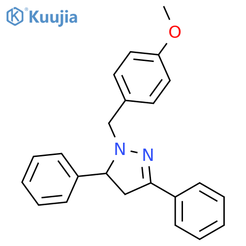 1H-Pyrazole, 4,5-dihydro-1-[(4-methoxyphenyl)methyl]-3,5-diphenyl- structure
