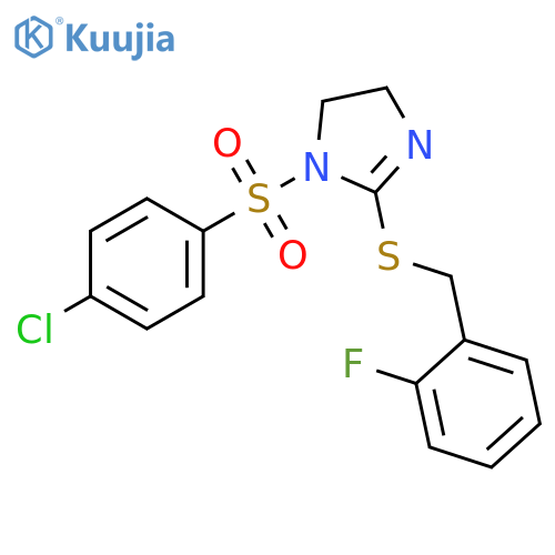 1-(4-chlorobenzenesulfonyl)-2-{(2-fluorophenyl)methylsulfanyl}-4,5-dihydro-1H-imidazole structure