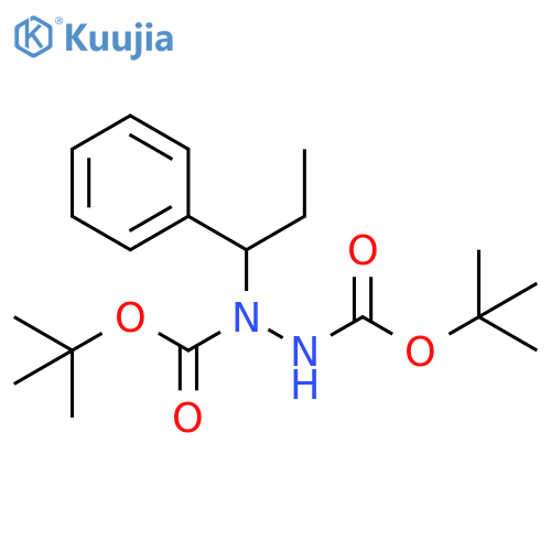 1,2-Hydrazinedicarboxylic acid, 1-(1-phenylpropyl)-,bis(1,1-dimethylethyl) ester structure