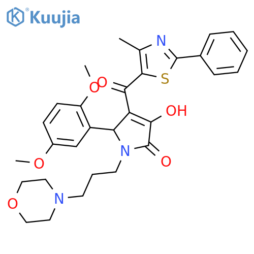 5-(2,5-dimethoxyphenyl)-3-hydroxy-4-[(4-methyl-2-phenyl-1,3-thiazol-5-yl)carbonyl]-1-(3-morpholin-4-ylpropyl)-1,5-dihydro-2H-pyrrol-2-one structure
