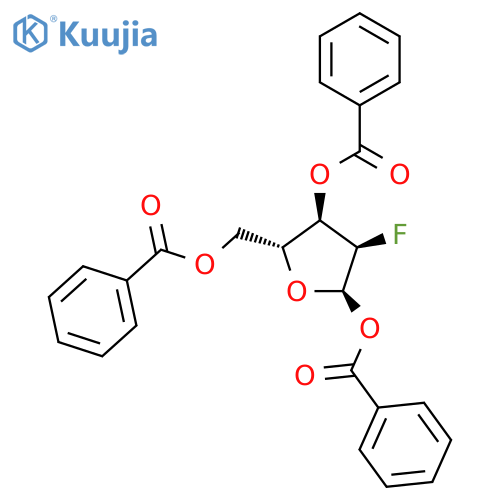 [(2R,3R,4R,5R)-3,5-bis(benzoyloxy)-4-fluorooxolan-2-yl]methyl benzoate structure