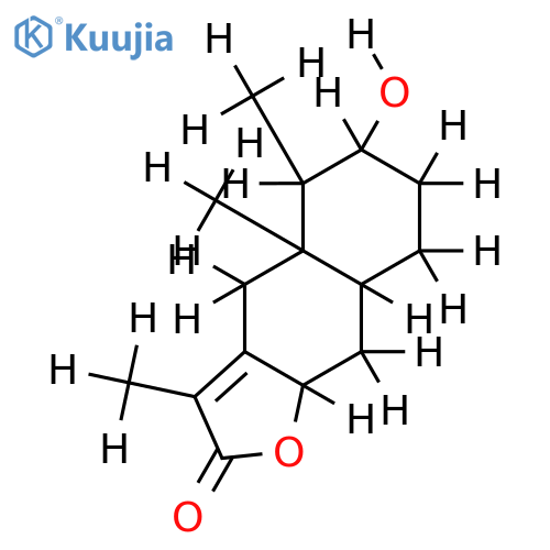 (3beta,8beta)-form-3-Hydroxy-7(11)-eremophilen-12,8-olide structure