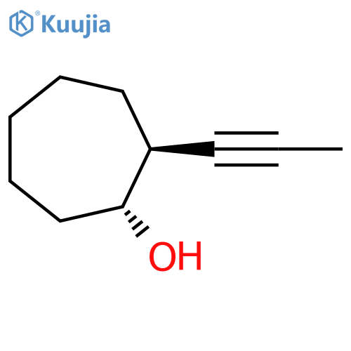 rac-(1R,2S)-2-(prop-1-yn-1-yl)cycloheptan-1-ol structure