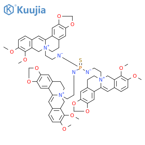 6H-Benzo[g]-1,3-benzodioxolo[5,6-a]quinolizinium, 7,7',7''-[phosphinothioylidynetris(imino-2,1-ethanediyl)]tris[5,8-dihydro-9,10-dimethoxy-, tris(inner salt) (9CI) structure