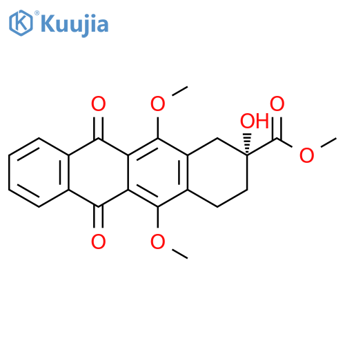 2-Naphthacenecarboxylic acid,1,2,3,4,6,11-hexahydro-2-hydroxy-5,12-dimethoxy-6,11-dioxo-, methylester, (R)- structure