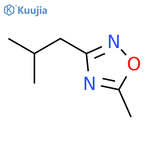 1,2,4-Oxadiazole, 5-methyl-3-(2-methylpropyl)- structure