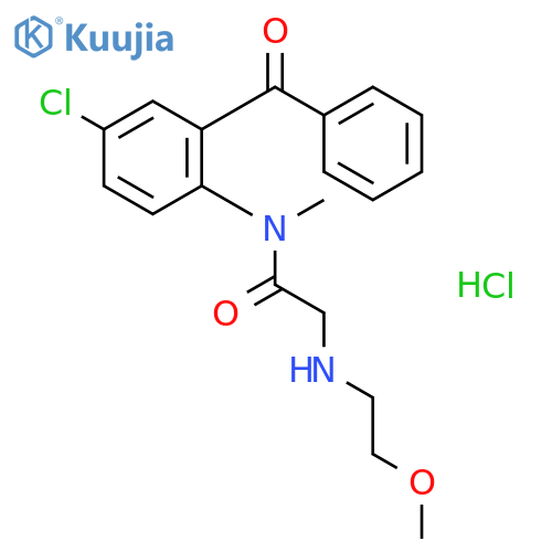 N-[4-chloro-2-(phenylcarbonyl)phenyl]-N~2~-(2-methoxyethyl)-N-methylglycinamide hydrochloride structure