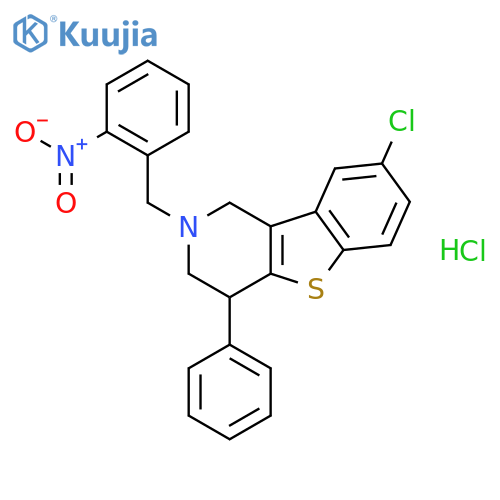 8-chloro-2-(2-nitrobenzyl)-4-phenyl-1,2,3,4-tetrahydro[1]benzothieno[3,2-c]pyridine hydrochloride structure
