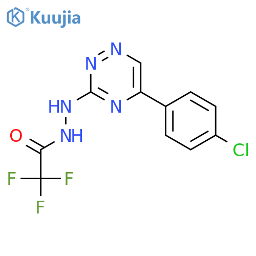 N'-[5-(4-chlorophenyl)-1,2,4-triazin-3-yl]-2,2,2-trifluoroacetohydrazide structure