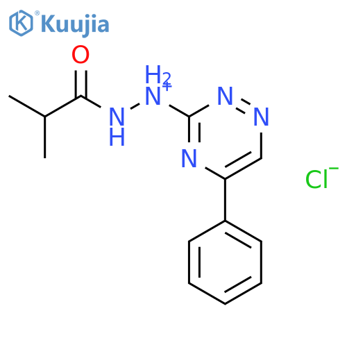 2-(2-methylpropanoyl)-1-(5-phenyl-1,2,4-triazin-3-yl)hydrazinium chloride structure