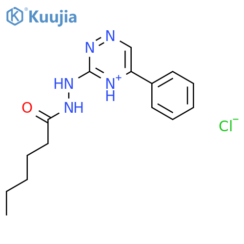3-(2-hexanoylhydrazino)-5-phenyl-1,2,4-triazin-4-ium chloride structure