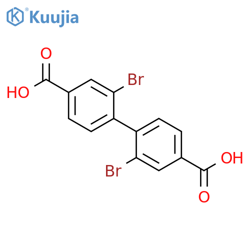 [1,1'-Biphenyl]-4,4'-dicarboxylic acid, 2,2'-dibromo- structure