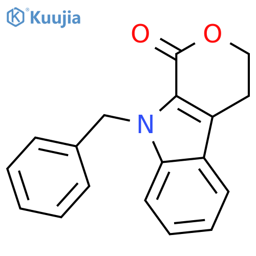 Pyrano[3,4-b]indol-1(3H)-one, 4,9-dihydro-9-(phenylmethyl)- structure
