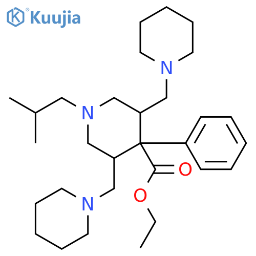 Ethyl 1-(2-methylpropyl)-4-phenyl-3,5-bis(piperidin-1-ylmethyl)piperidine-4-carboxylate structure