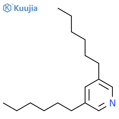Pyridine, 3,5-dihexyl- structure