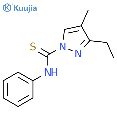 1H-PYRAZOLE-1-CARBOTHIOAMIDE, 3-ETHYL-4-METHYL-N-PHENYL- structure
