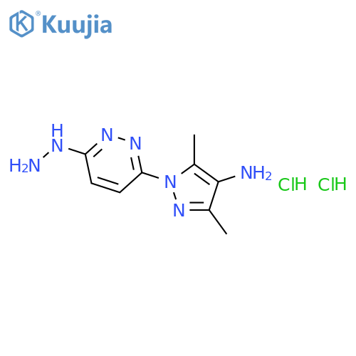 1H-Pyrazol-4-amine,1-(6-hydrazinyl-3-pyridazinyl)-3,5-dimethyl-, hydrochloride (1:2) structure
