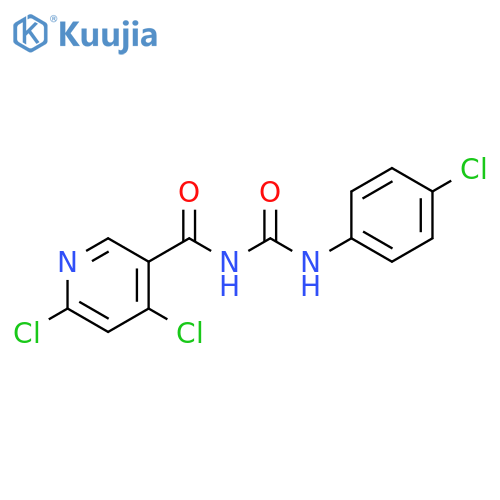 3-Pyridinecarboxamide,4,6-dichloro-N-[[(4-chlorophenyl)amino]carbonyl]- structure