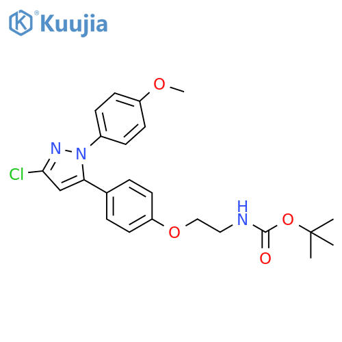 Carbamic acid,[2-[4-[3-chloro-1-(4-methoxyphenyl)-1H-pyrazol-5-yl]phenoxy]ethyl]-,1,1-dimethylethyl ester structure