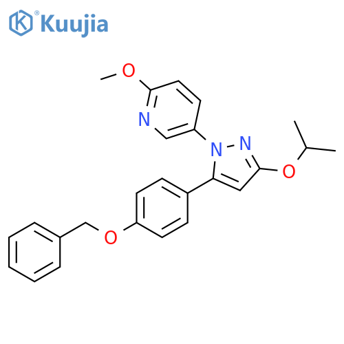 Pyridine,2-methoxy-5-[3-(1-methylethoxy)-5-[4-(phenylmethoxy)phenyl]-1H-pyrazol-1-yl]- structure
