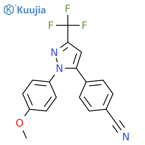 Benzonitrile, 4-[1-(4-methoxyphenyl)-3-(trifluoromethyl)-1H-pyrazol-5-yl]- structure