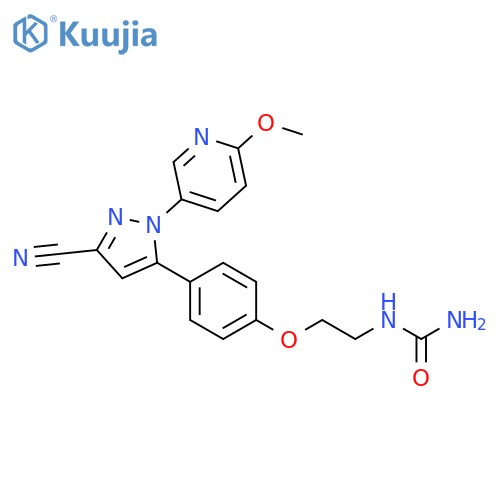 Urea,[2-[4-[3-cyano-1-(6-methoxy-3-pyridinyl)-1H-pyrazol-5-yl]phenoxy]ethyl]- structure