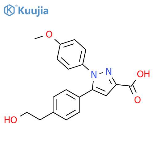 1H-Pyrazole-3-carboxylic acid,5-[4-(2-hydroxyethyl)phenyl]-1-(4-methoxyphenyl)- structure
