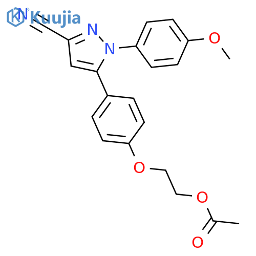 1H-Pyrazole-3-carbonitrile,5-[4-[2-(acetyloxy)ethoxy]phenyl]-1-(4-methoxyphenyl)- structure