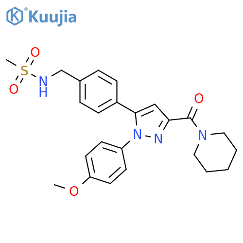 Piperidine,1-[[1-(4-methoxyphenyl)-5-[4-[[(methylsulfonyl)amino]methyl]phenyl]-1H-pyrazol-3-yl]carbonyl]- structure