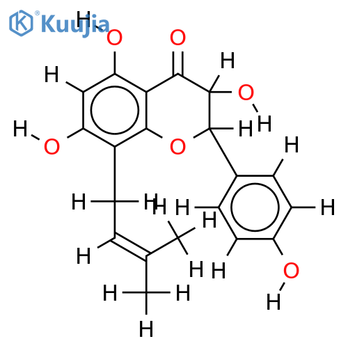 8-(gamma,gamma-dimethylallyl)-5,7,4'-trihydroxydihydroflavonol structure