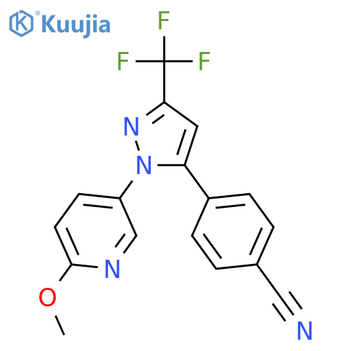 Benzonitrile,4-[1-(6-methoxy-3-pyridinyl)-3-(trifluoromethyl)-1H-pyrazol-5-yl]- structure
