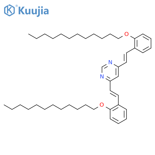 Pyrimidine, 4,6-bis[(1E)-2-[2-(dodecyloxy)phenyl]ethenyl]- structure