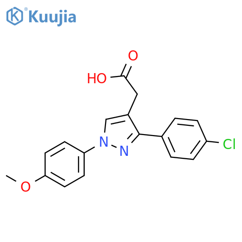 1H-Pyrazole-4-acetic acid, 3-(4-chlorophenyl)-1-(4-methoxyphenyl)- structure
