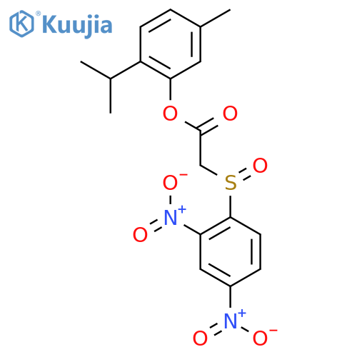 5-methyl-2-(1-methylethyl)phenyl [(2,4-dinitrophenyl)sulfinyl]acetate structure