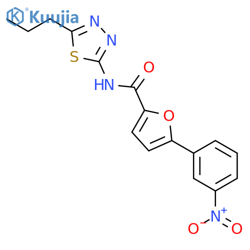 5-(3-nitrophenyl)-N-(5-propyl-1,3,4-thiadiazol-2-yl)furan-2-carboxamide structure
