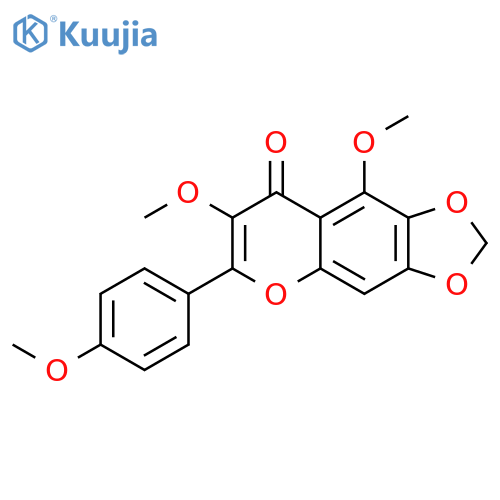 8H-1,3-Dioxolo[4,5-g][1]benzopyran-8-one, 7,9-dimethoxy-6-(4-methoxyphenyl)- structure