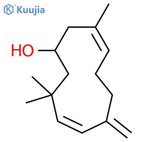 3,8-Cycloundecadien-1-ol,3,10,10-trimethyl-7-methylene- (9CI) structure