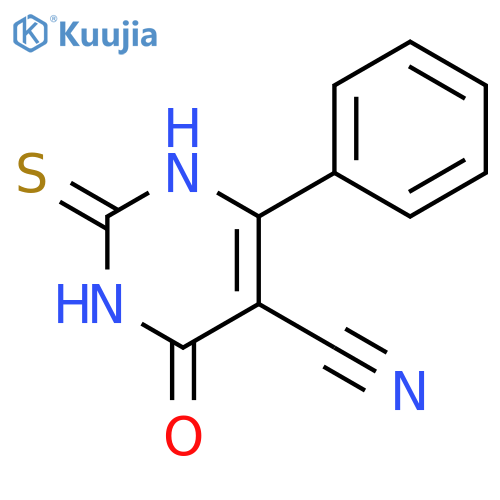 6-oxo-4-phenyl-2-sulfanyl-1,6-dihydropyrimidine-5-carbonitrile structure