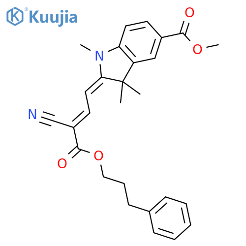 5-Methyl 3-phenylpropyl 5-carboxylato-alpha-cyano-1,3,3-trimethylindoline- 2,gamma-crotonate structure