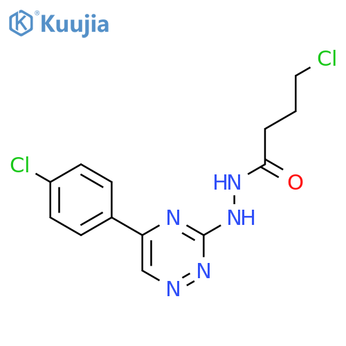 4-chloro-N'-[5-(4-chlorophenyl)-1,2,4-triazin-3-yl]butanehydrazide structure