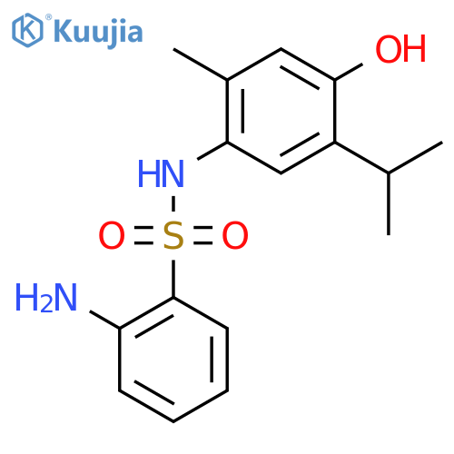 2-amino-N-[4-hydroxy-2-methyl-5-(1-methylethyl)phenyl]benzenesulfonamide structure