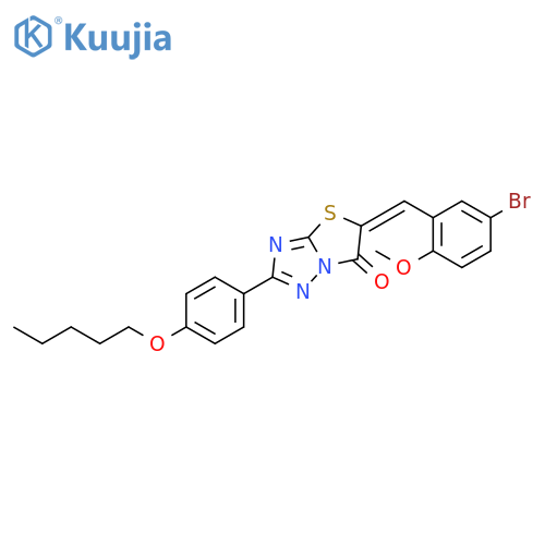 5-[(5-bromo-2-methoxyphenyl)methylidene]-2-[4-(pentyloxy)phenyl][1,3]thiazolo[3,2-b][1,2,4]triazol-6(5H)-one structure