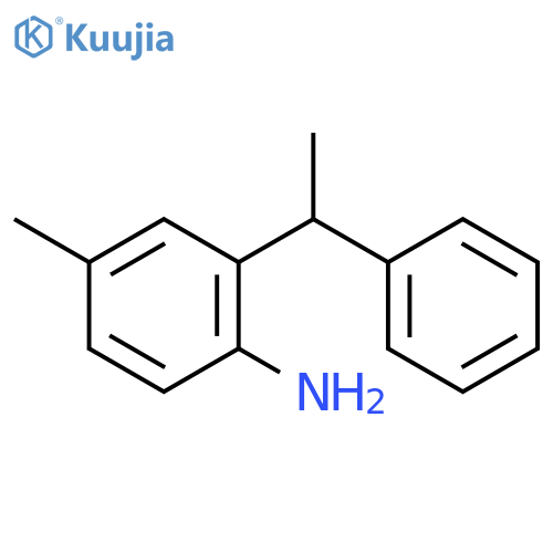 Benzenamine, 4-methyl-2-(1-phenylethyl)- structure