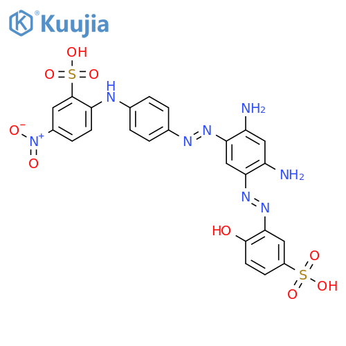 Benzenesulfonic acid,2-[[4-[2-[2,4-diamino-5-[2-(2-hydroxy-5-sulfophenyl)diazenyl]phenyl]diazenyl]phenyl]amino]-5-nitro- structure